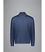 Paul & Shark Paul & Shark, Trui, Half-Zip, Merino Summer Wool, Jeansblauw met Beige Alcantara Accenten