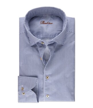 Stenstroms Stenstroms, Overhemd, Twill Katoen, Casual, Lange Mouw, Blauw Wit Gestreept, Regular Fit
