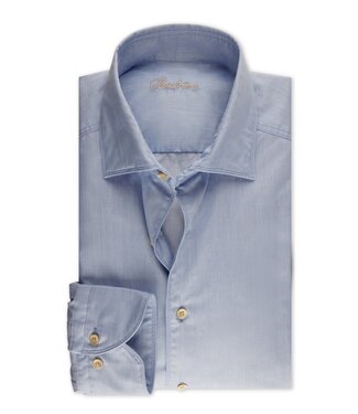 Stenstroms Stenstroms, Overhemd, Twofold Katoen, Lange Mouw, Blauw, Slimline