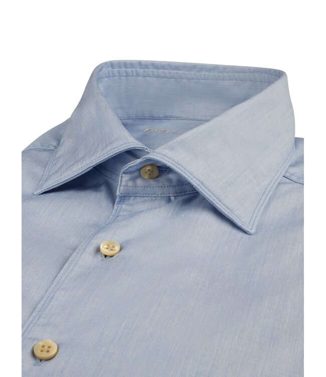Stenstroms Overhemd, Twofold Katoen, Lange Mouw, Blauw, Slimline