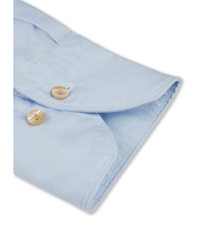 Stenstroms Overhemd, Twofold Katoen, Lange Mouw, Lichtblauw, Slimline