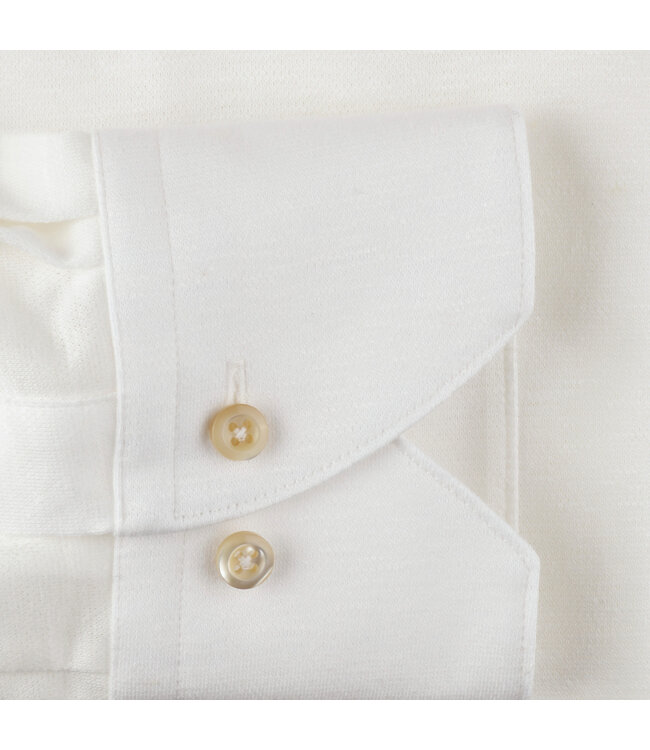 Stenstroms Overhemd, Lange Mouw, Katoen / Linnen Mix, Off White, Slimline