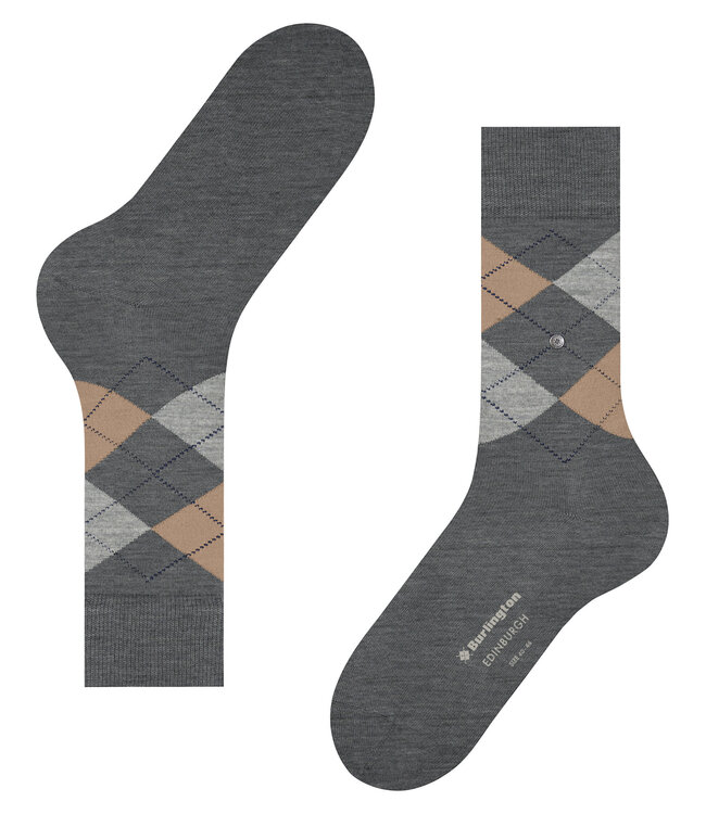 Burlington Paar Sokken, Model Edinburgh,  Dark Grey, Aigle