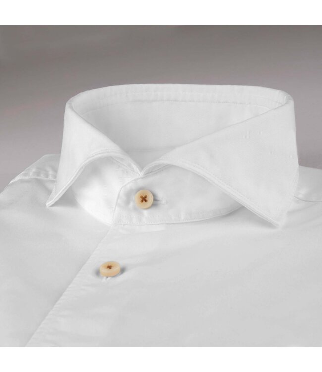 Stenstroms Overhemd, Twofold Katoen, Lange Mouw, Wit, Slimline