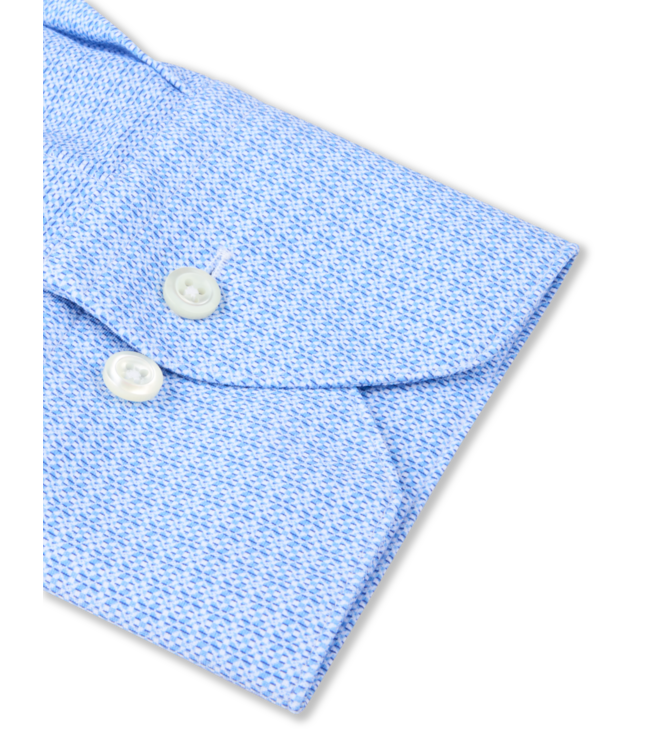 Stenstroms Overhemd, Lange Mouw, Active Stretch-fabric Jersey, Lichtblauw, Microprint, Slimline
