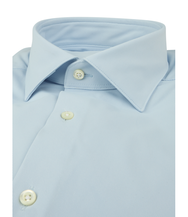 Stenstroms Overhemd, Lange Mouw, Active Stretch-fabric Jersey, Lichtblauw, Slimline