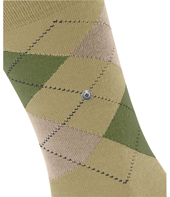 Burlington Paar Sokken, Model Edinburgh, Groen, Beige, Aigle