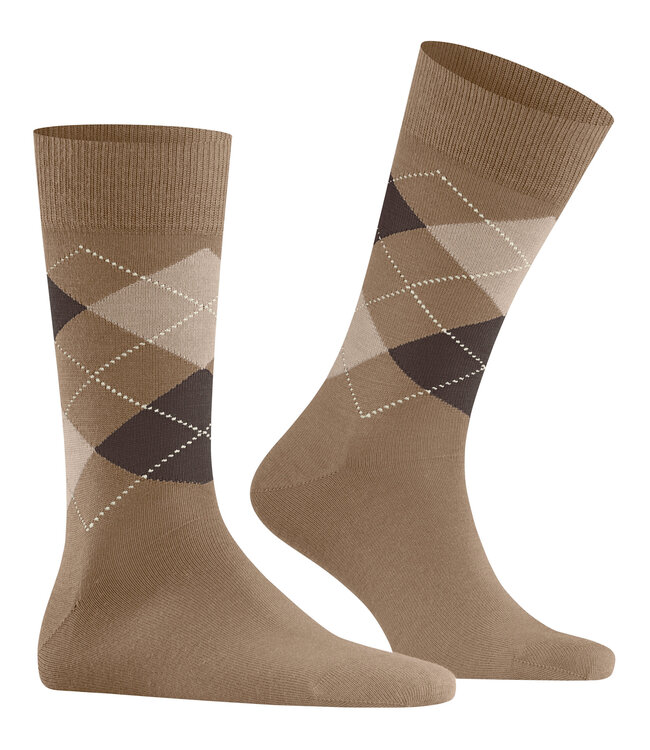 Burlington Paar Sokken, Model Edinburgh, Beige, Bruin Mix
