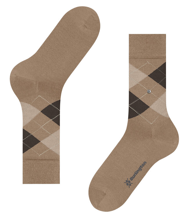 Burlington Paar Sokken, Model Edinburgh, Beige, Bruin Mix