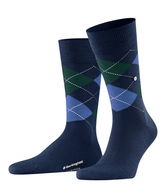 Burlington Burlington, Paar Sokken, Model Edinburgh,  Blauw  Groen Aigle