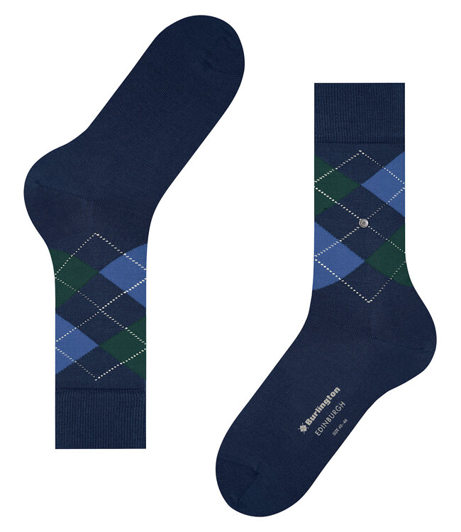 Burlington Paar Sokken, Model Edinburgh,  Blauw  Groen Aigle