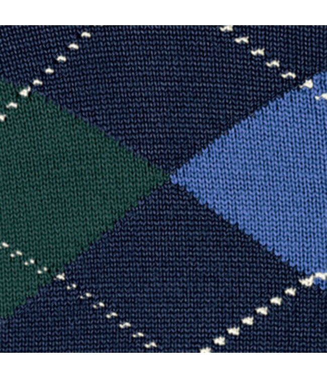 Burlington Paar Sokken, Model Edinburgh,  Blauw  Groen Aigle