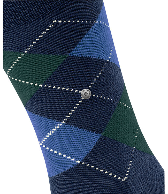 Burlington Paar Sokken, Model Edinburgh,  Blauw  Groen Aigle