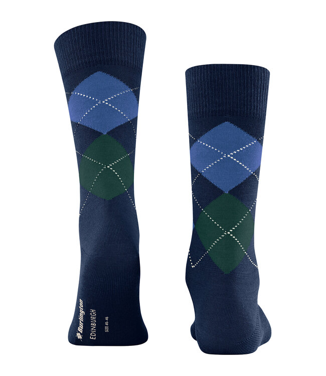 Burlington Paar Sokken, Model Edinburgh,  Blauw  Groen Aigle