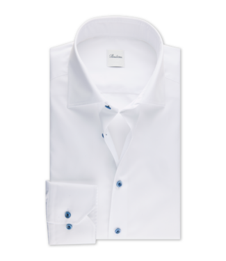 Stenstroms Stenstroms, Overhemd, Twill, Twofold Katoen, Lange Mouw, Wit, Regular Fit