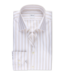 Stenstroms Overhemd, Lange Mouw, Twill, Twofold Katoen, Wit, Beige, Gestreept, Slimline