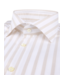 Stenstroms Overhemd, Lange Mouw, Twill, Twofold Katoen, Wit, Beige, Gestreept, Slimline