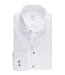 Stenstroms Overhemd, Twill, Twofold Katoen, Lange Mouw, Wit, Slimline