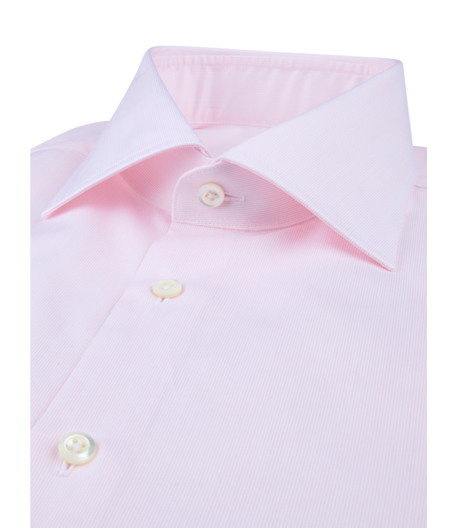 Stenstroms Overhemd, Twill, Twofold Katoen, Lange Mouw, Roze, Regular Fit