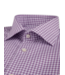 Stenstroms Overhemd, Twill Twofold Katoen, Lange Mouw, Paars, Wit Geruit, Regular Fit