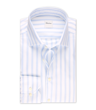 Stenstroms Stenstroms, Overhemd, Lange Mouw, Twill, Twofold Katoen, Wit, Blauw, Gestreept, Slimline