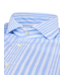 Stenstroms Overhemd, Poplin Katoen, Lange Mouw, Wit, Lichtblauw Gestreept, Slimline