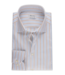 Stenstroms Overhemd, Lange Mouw, Twill Katoen, Wit, Lichtblauw, Beige, Gestreept, Regular Fit