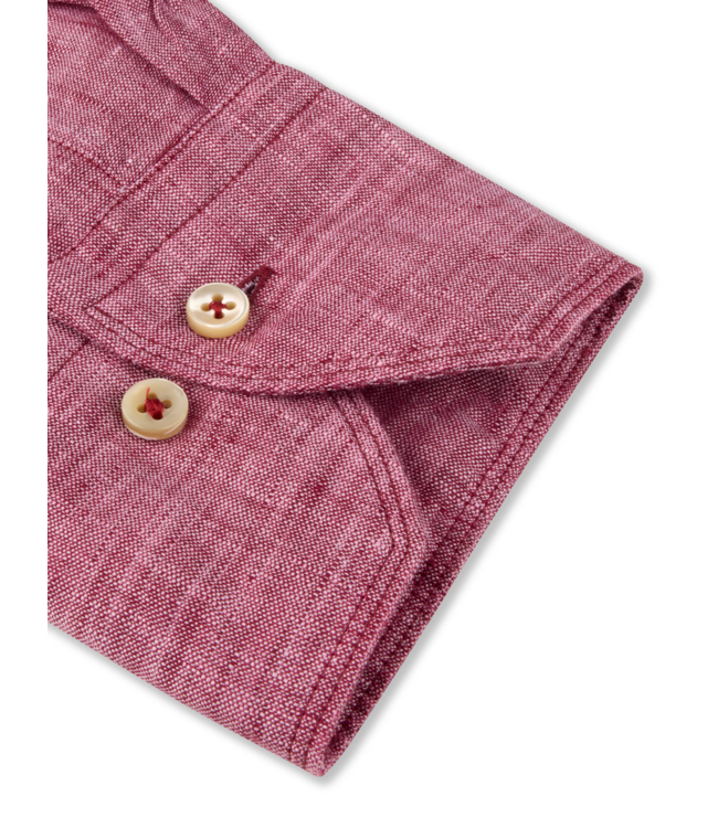 Stenstroms Overhemd, Linnen, Lange Mouw, Regular Fit, Oud Roze
