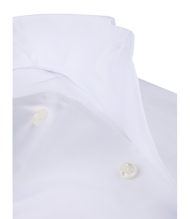 Stenstroms Overhemd, Twill Katoen, Lange Mouw, Schiller Kraag / One Piece Collar, Wit