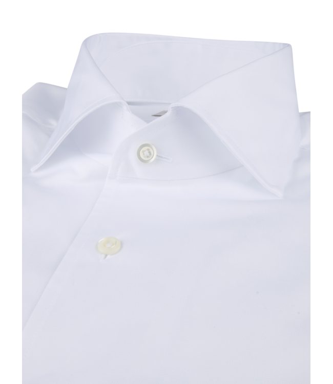 Stenstroms Overhemd, Twill Katoen, Lange Mouw, Regular Fit, Schiller Kraag / One Piece Collar, Wit