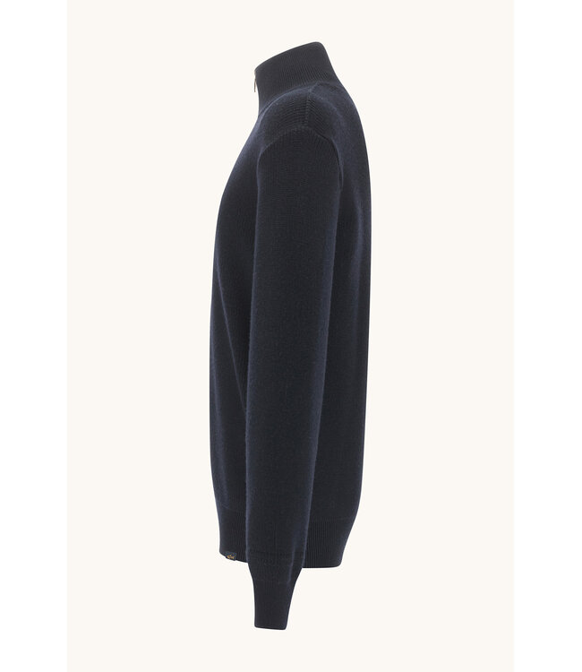 Paul & Shark Trui, Half-Zip, Tech Wol Mix, Donkerblauw