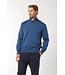 Paul & Shark Trui, Half-Zip, Wol, Jeansblauw, Ribcord Details Lichtblauw