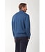 Paul & Shark Trui, Half-Zip, Wol, Jeansblauw, Ribcord Details Lichtblauw