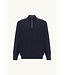 Paul & Shark Trui, Half-Zip, Merino Wol, Schouder Patches, Donkerblauw, Lichtblauwe Accenten