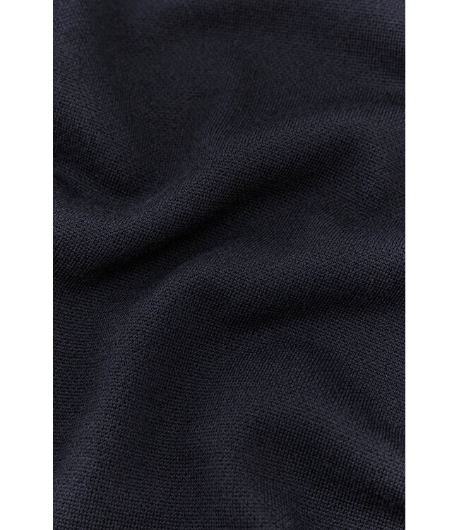 Paul & Shark Trui, Half-Zip, Merino Wol, Schouder Patches, Donkerblauw, Lichtblauwe Accenten