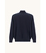 Paul & Shark Trui, Half-Zip, Merino Wol, Schouder Patches, Donkerblauw, Lichtblauwe Accenten