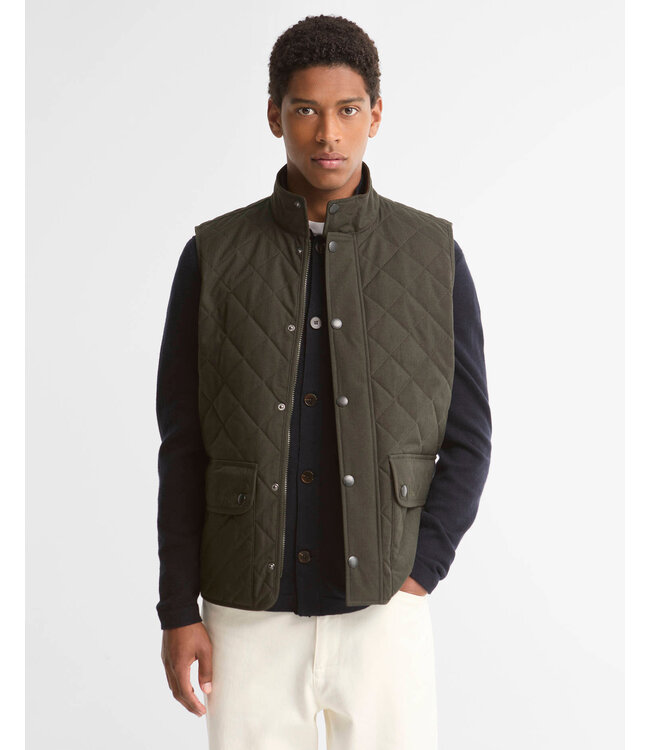 Barbour Quilted Bodywarmer met Rits, Groen, Lux Lowerdale Gilet, Dark Sage