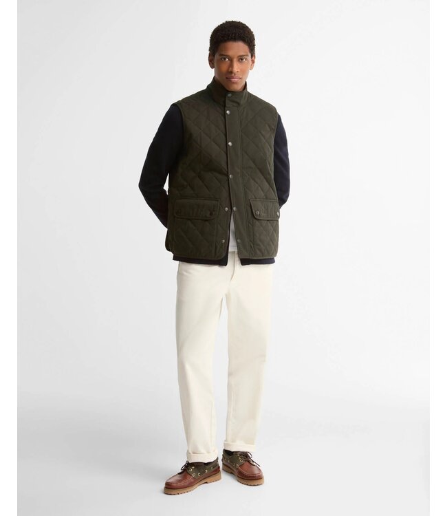 Barbour Quilted Bodywarmer met Rits, Groen, Lux Lowerdale Gilet, Dark Sage