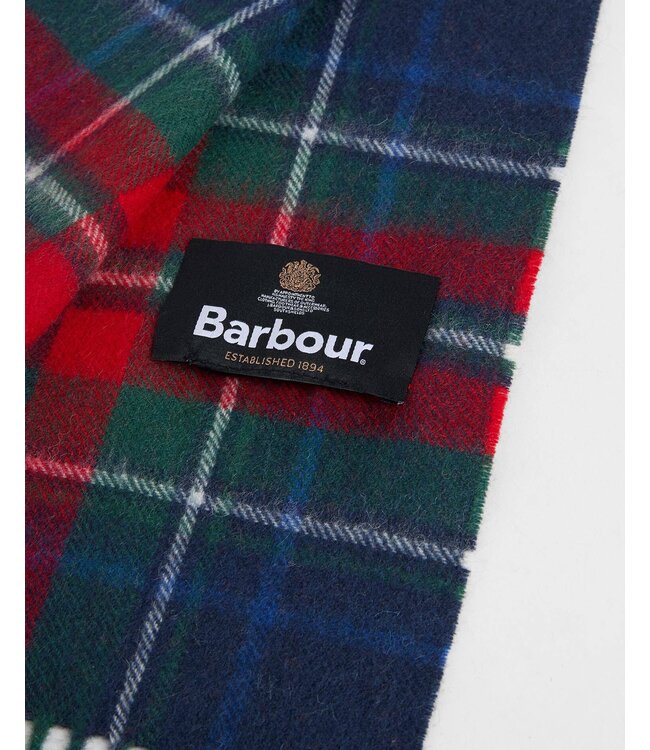 Barbour Sjaal, Wol, Cashmere Mix, New Check Tartan Geruit, Evergreen Tartan Scarf