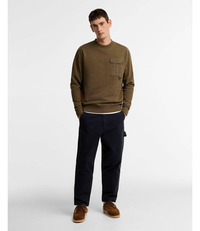 Barbour Sweater, Interlock Pique Katoen, Beech, Olijfgroen