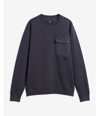 Barbour Barbour, Sweater, Ronde Hals, Interlock Pique Katoen, Navy, Donkerblauw