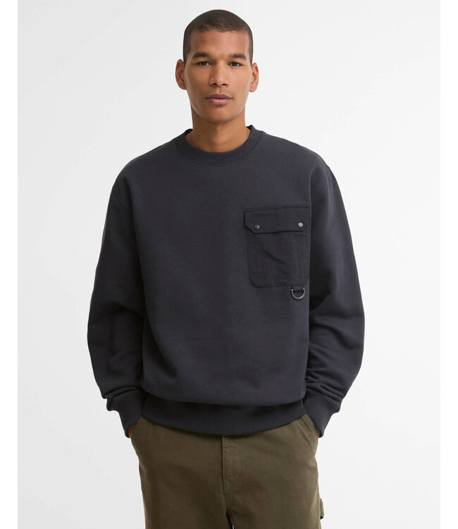 Barbour Sweater, Interlock Pique Katoen, Navy, Donkerblauw