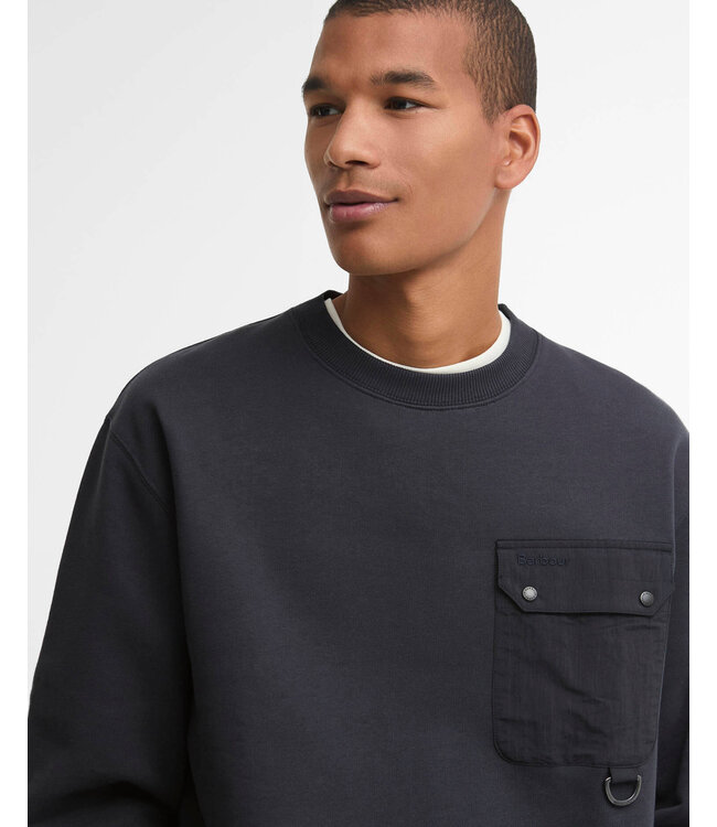 Barbour Sweater, Interlock Pique Katoen, Navy, Donkerblauw