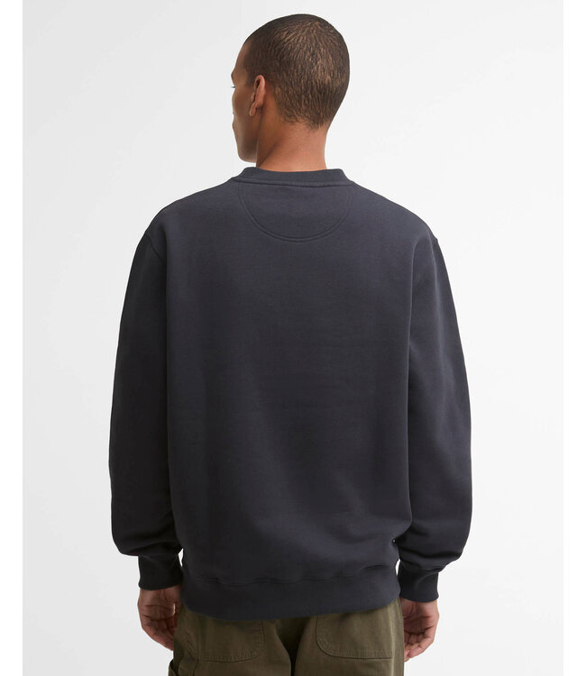 Barbour Sweater, Interlock Pique Katoen, Navy, Donkerblauw