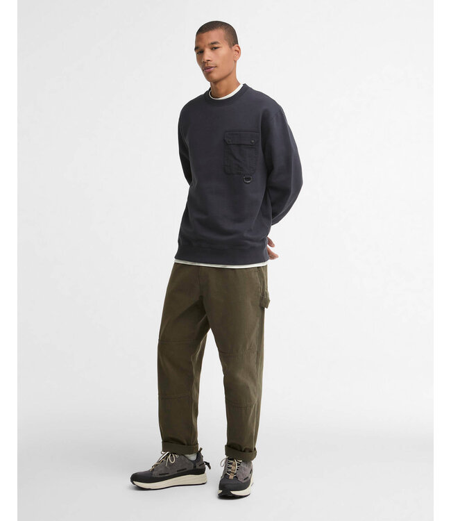 Barbour Sweater, Interlock Pique Katoen, Navy, Donkerblauw