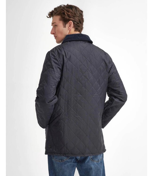 Barbour Jas, Tailored Fit, Quilted, Driekwart, Model Heritage Liddesdale, Donkerblauw, Navy