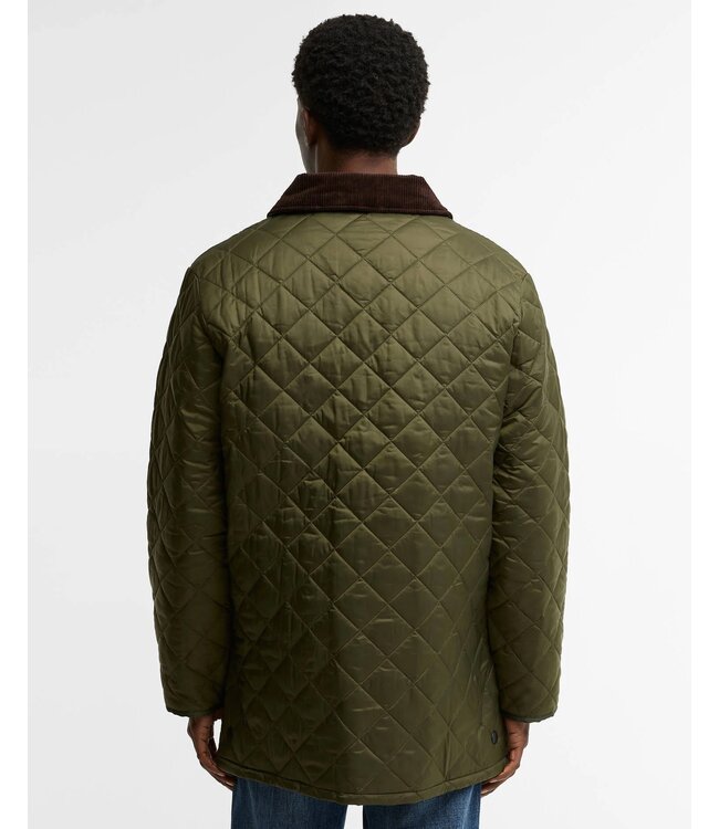 Barbour Jas, Tailored Fit, Quilted, Driekwart, Model Heritage Liddesdale, Olijfgroen, Olive