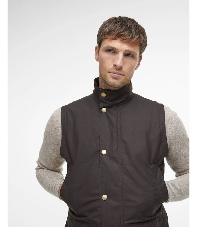 Barbour Bodywarmer met Rits, Waxed, Model Westmorland, Olijf Groen, Olive