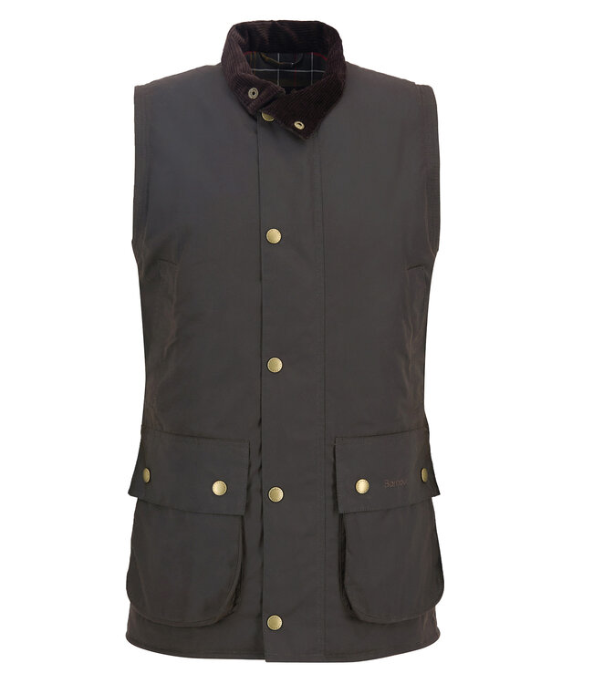 Barbour Bodywarmer met Rits, Waxed, Model Westmorland, Olijf Groen, Olive