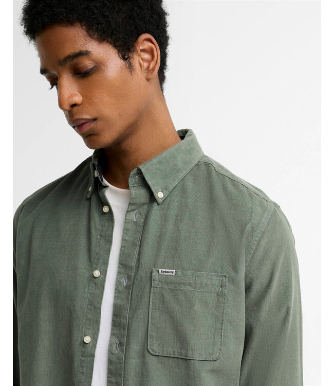 Barbour Overhemd, Shirt, Tailored Fit, Agave Groen,  Ribcord, Classic Tartan Contrastkraag